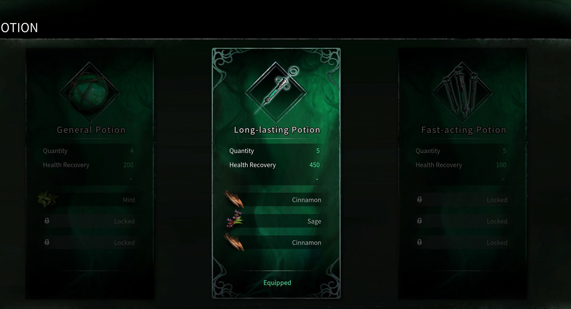Available Healing Potion Types in Thymesia