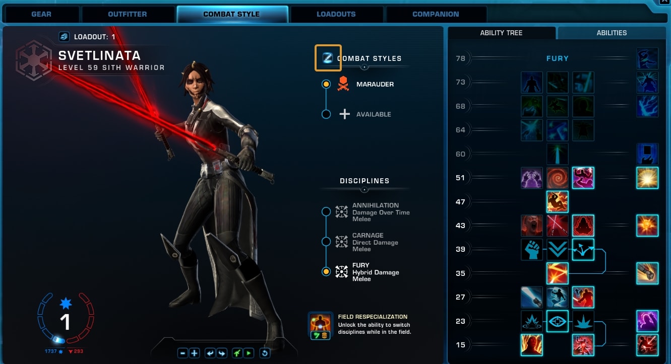 How to change Combat Styles Colors