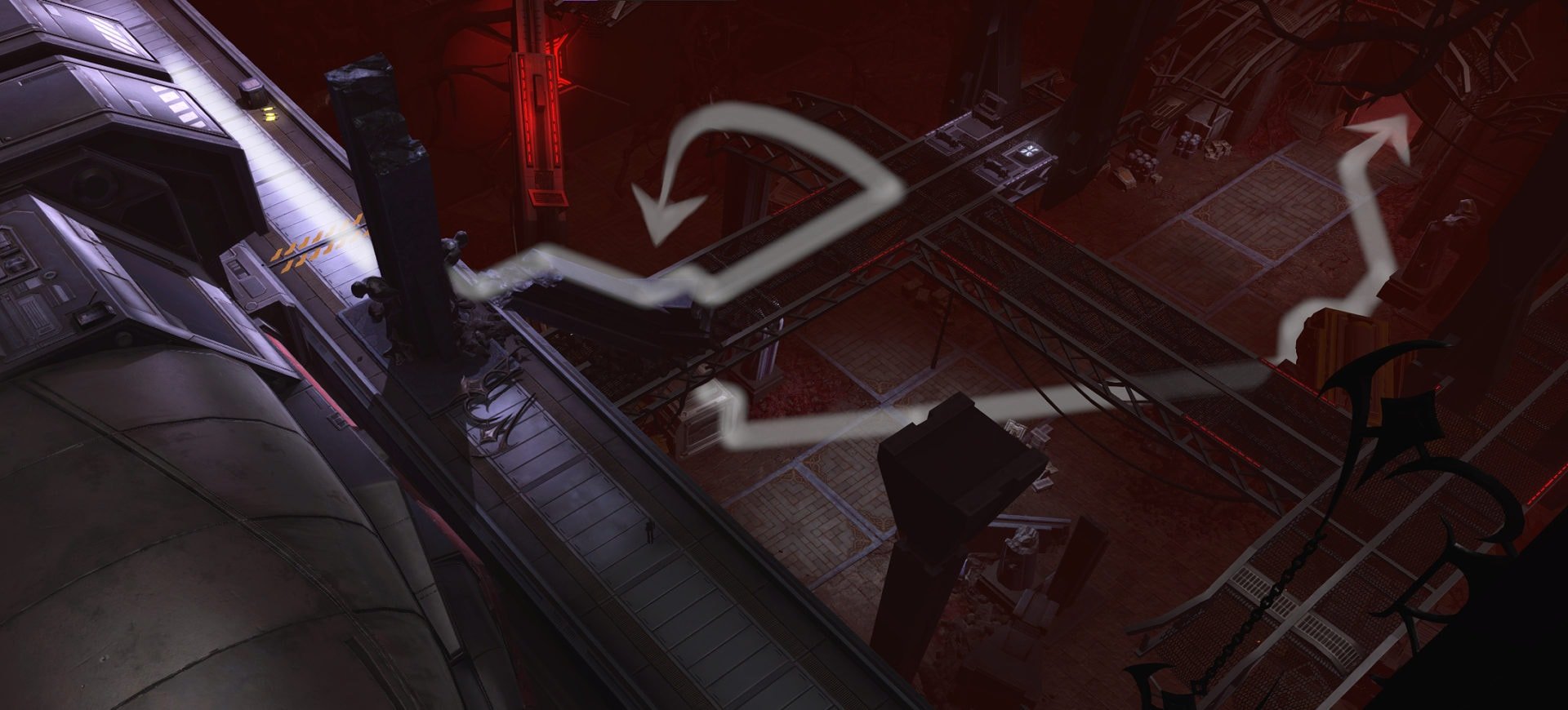 SWTOR Nihrot Hallway - path to the next boss from the tram
