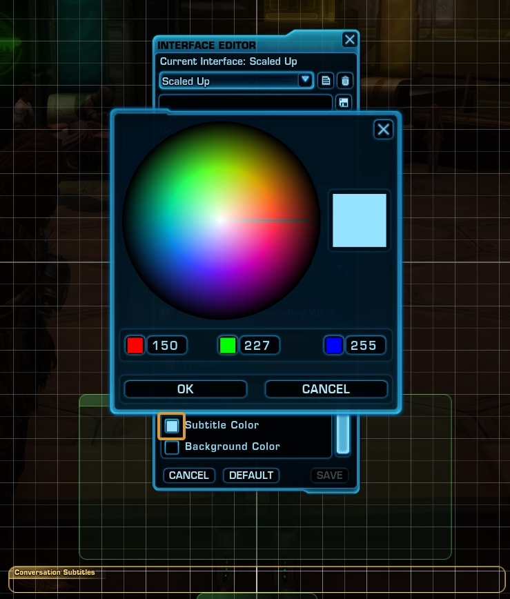 Pick a custom color for Subtitles Text Cololor and Background Color