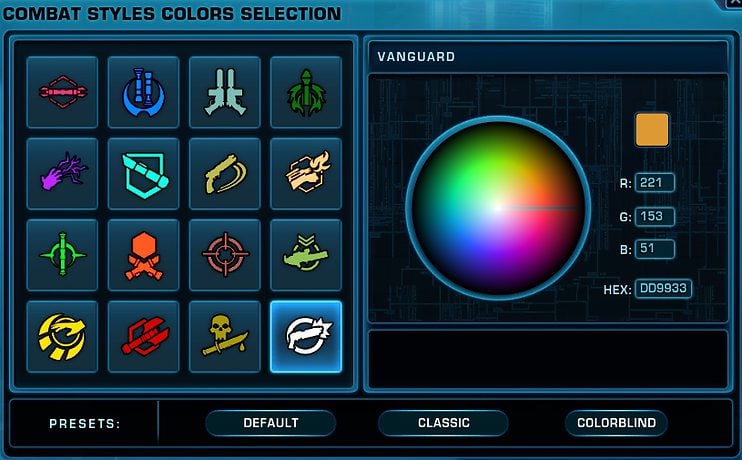 How to change Combat Styles Colors in SWTOR - VULKK.com