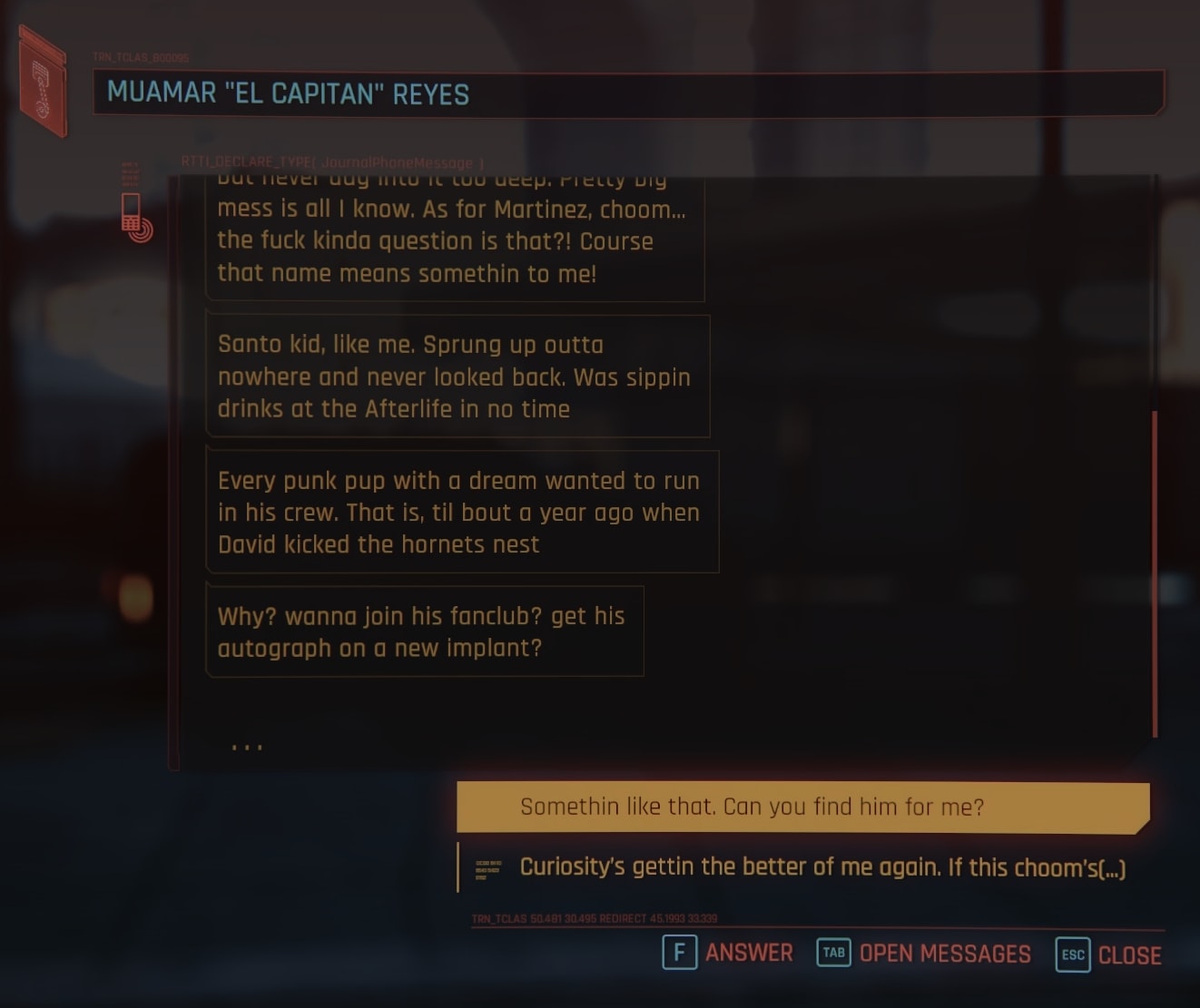 Conversation with Muamar El Capitan Reyes about Davind Martinez