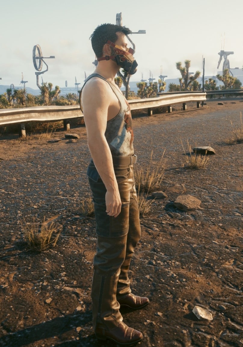 Cyberpunk 2077 Legendary Nomad Set overview - Male V with Jacket OFF Right
