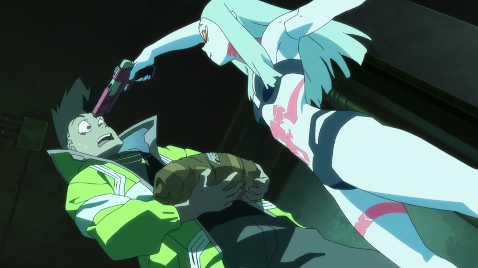 Rebecca using a pistol in Episode 4 - Weapons from Edgerunners