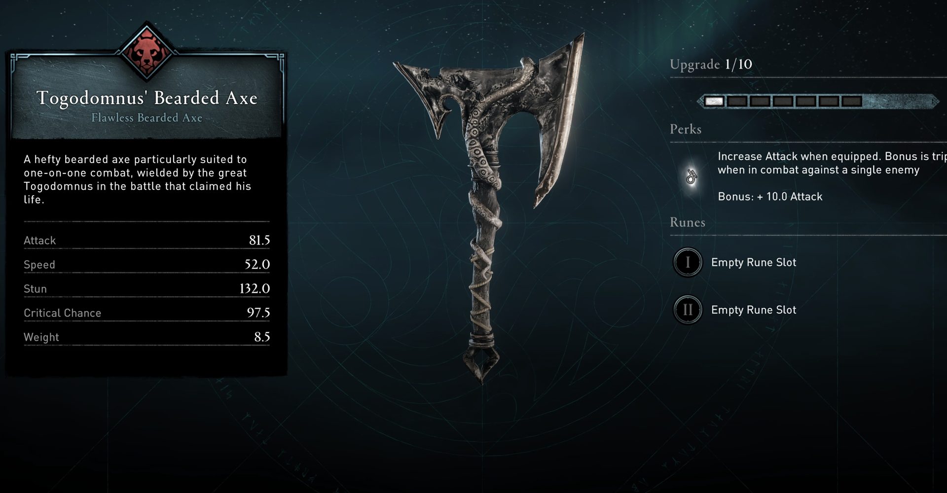 Togodomnus Bearded Axe Stats