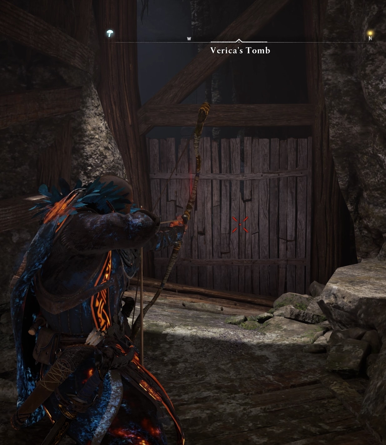Verica's Tomb: Shoot the wooden door