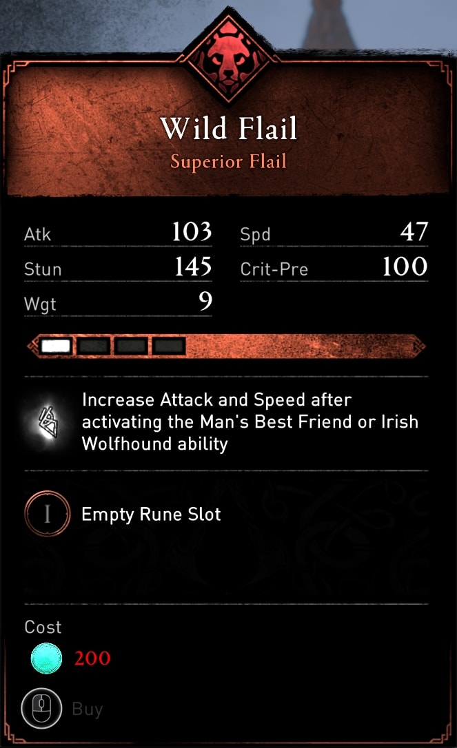 AC Valhalla Wild Flail Stats