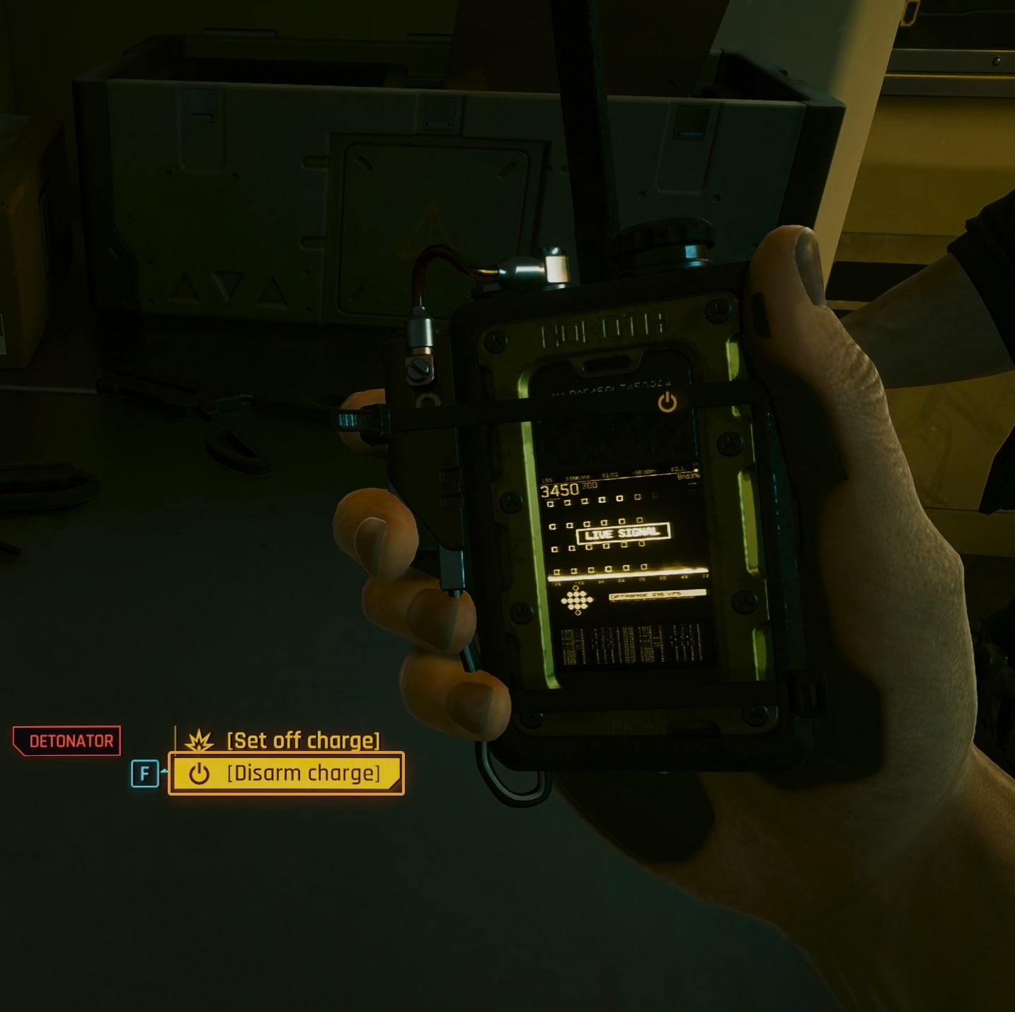 Disarm the charge with the remote