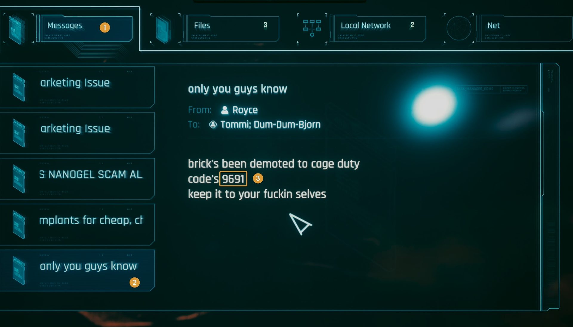 Find the code to Brick's room