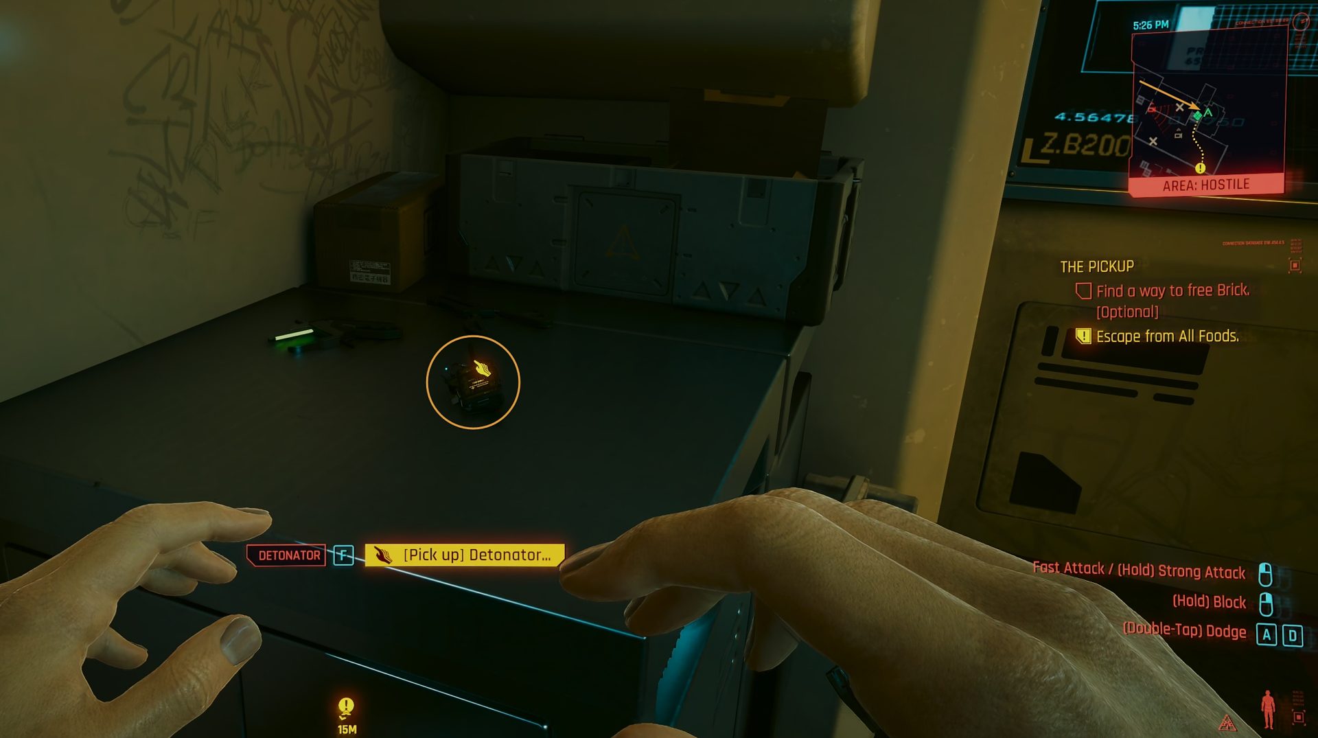 Pick up the Detonator from the shelf