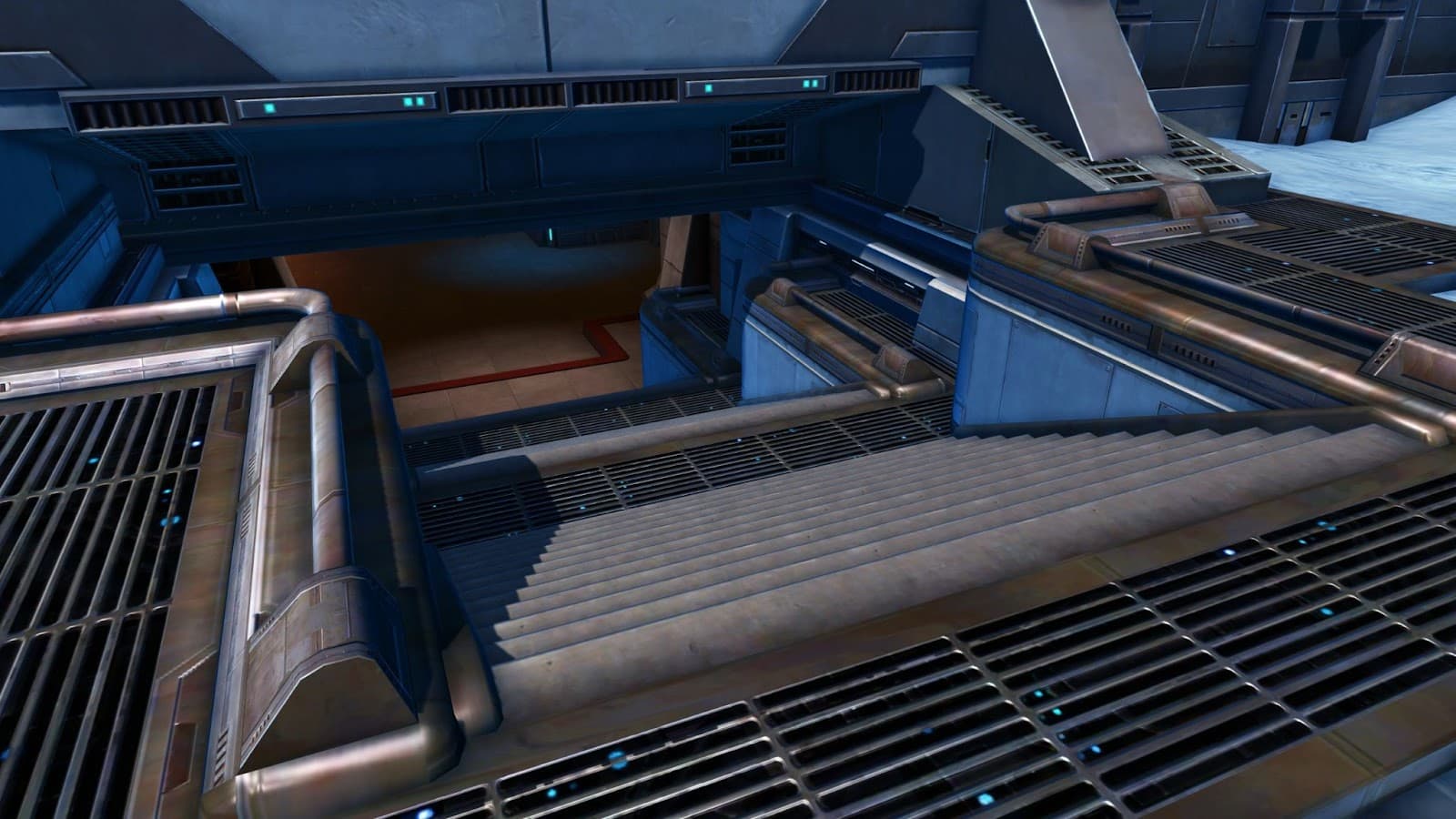 Alderaan Civil War Map in SWTOR PvP - the stairs to the underground level