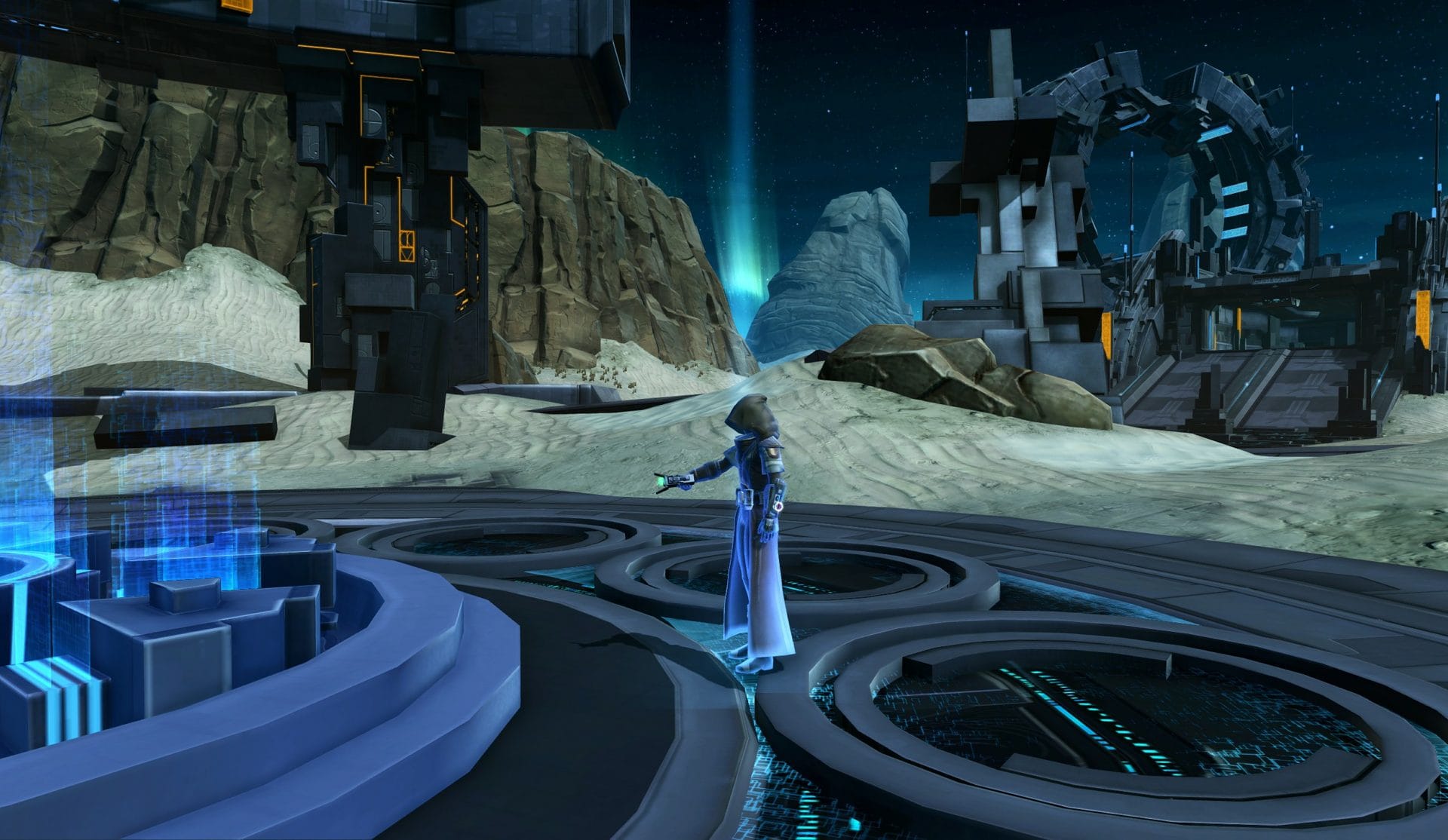 Capping a pylon on Ancient Hypergate PvP Map in SWTOR