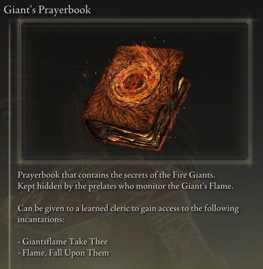 Giant's Prayerbook - Elden Ring Pyromancer Guide (PvE)