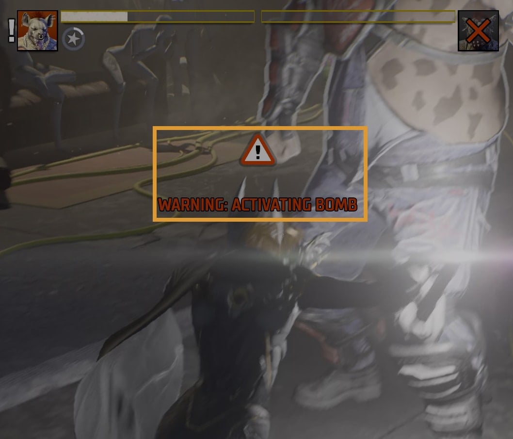 Warning Activity Bomb Text on the screen
