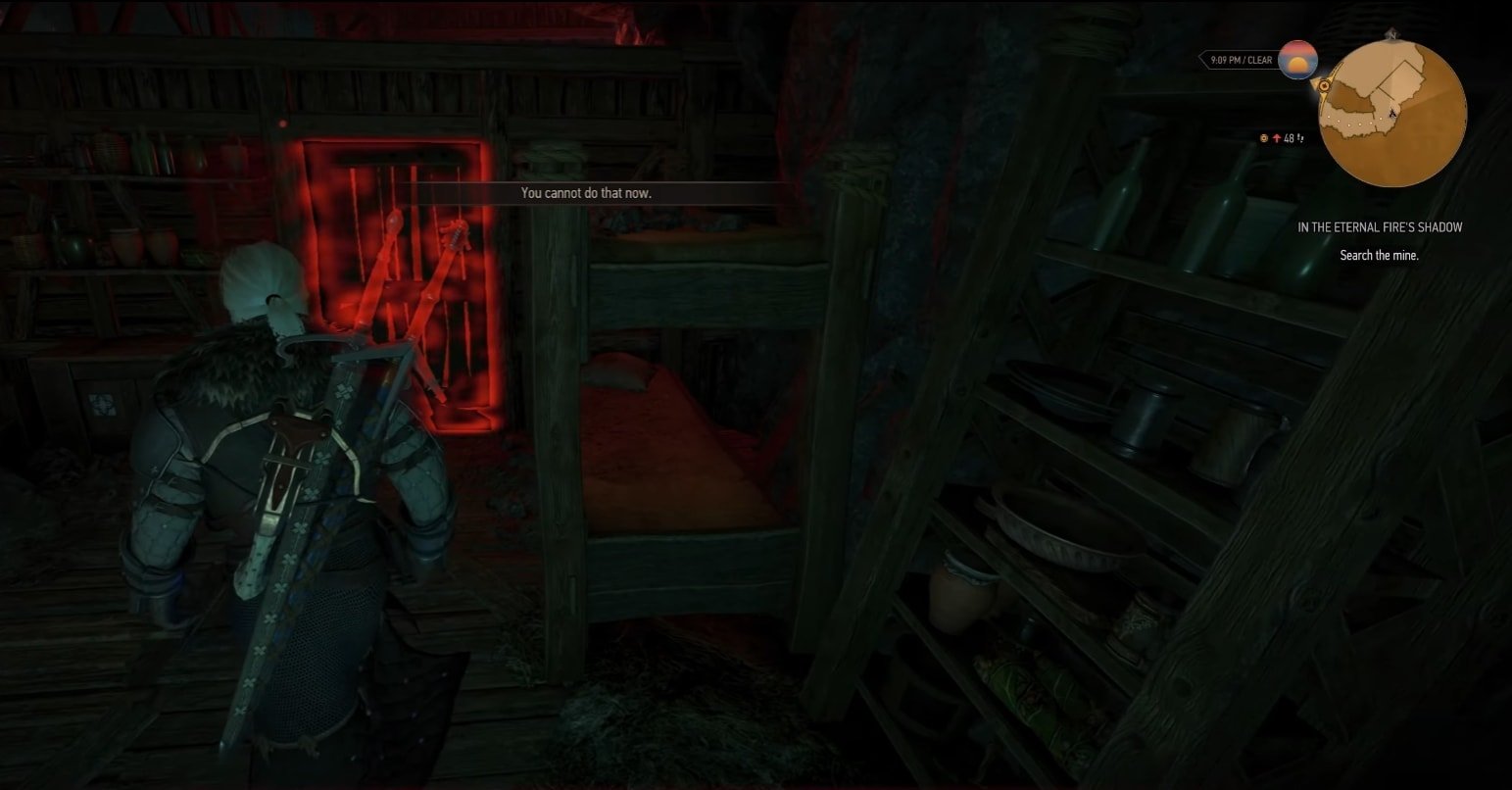 Break the door and enter the room