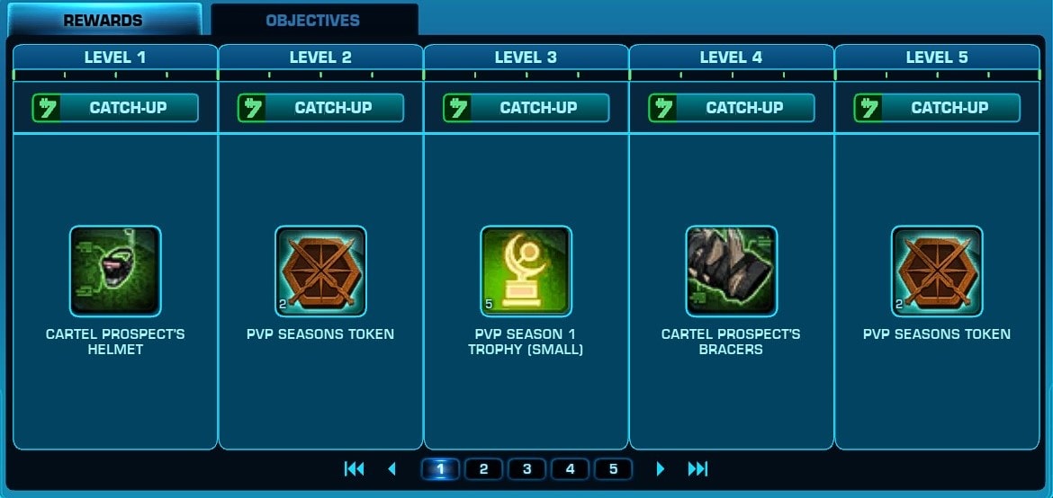 Catch up system for PvP seasons in SWTOR