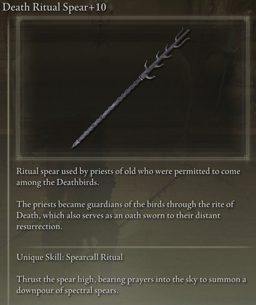 Death Ritual Spear - Description