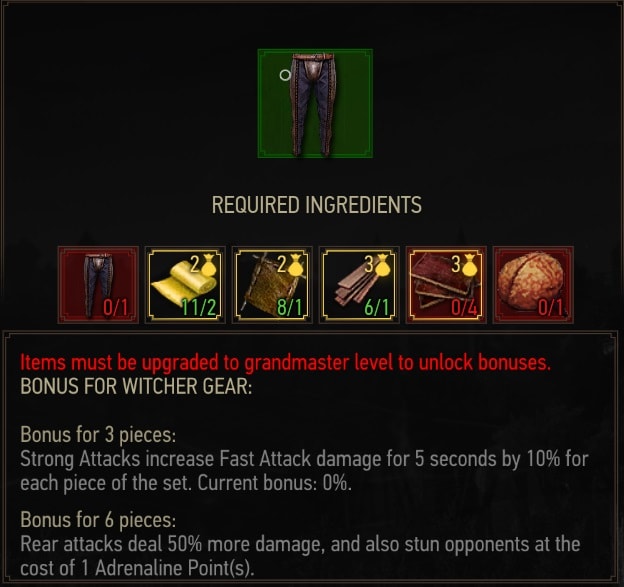 Enhanced Feline Trousers Crafting Requirements