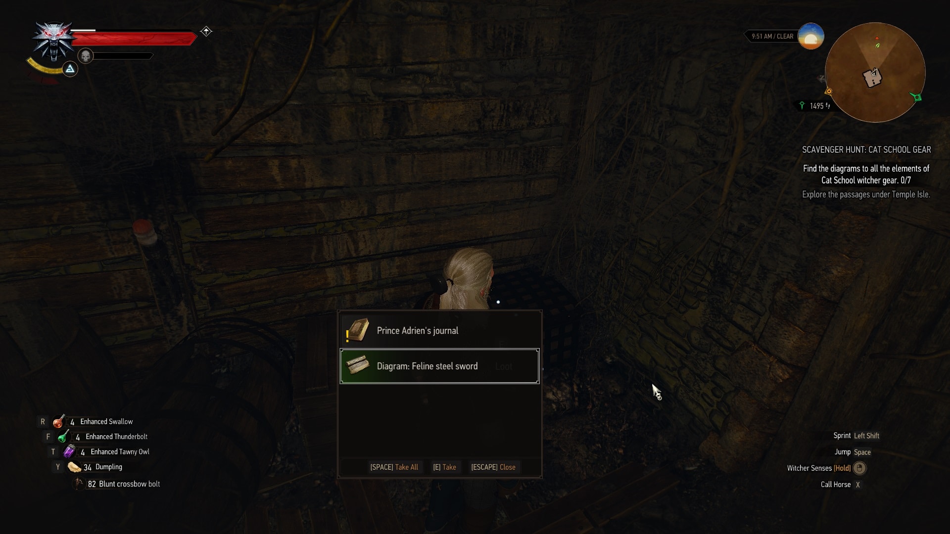 Feline Steel Sword Diagram Location