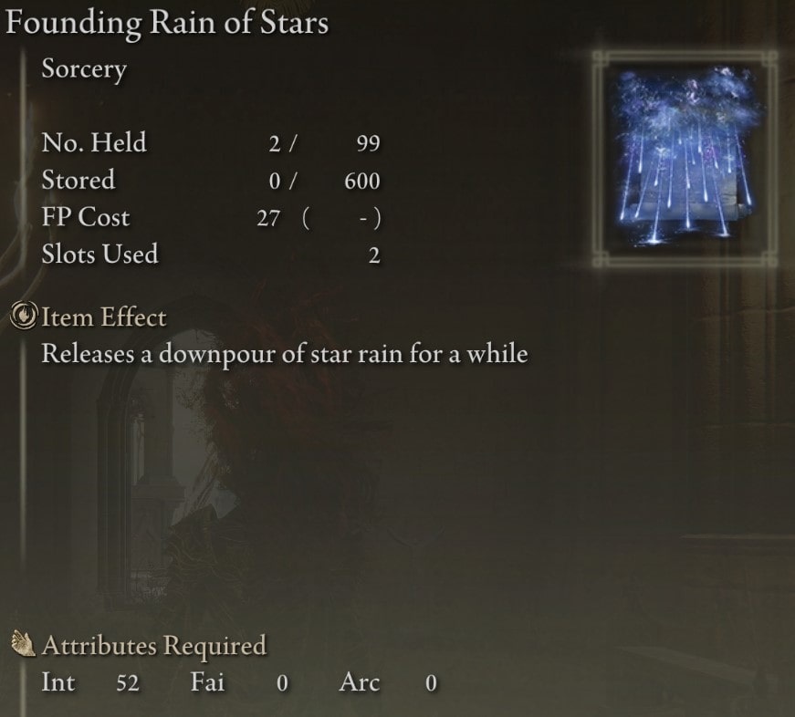 Founding Rain of Stars - Stats