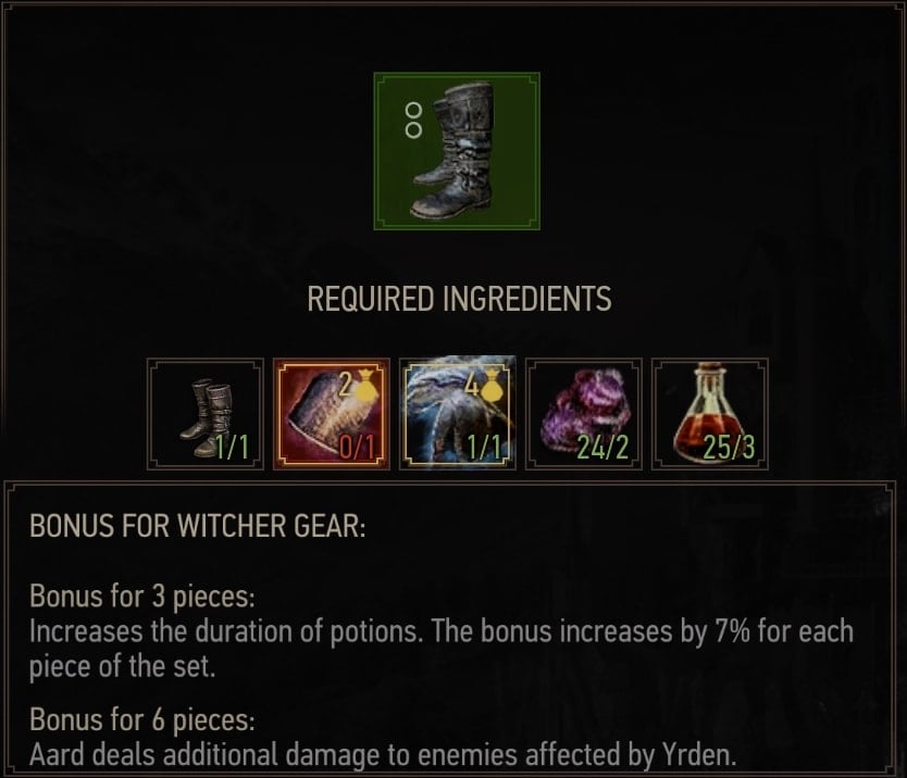 Grandmaster Forgotten Wolven Boots Crafting Requirements