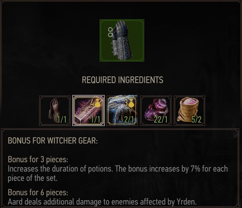 Grandmaster Forgotten Wolven Gauntlets Crafting Requirements