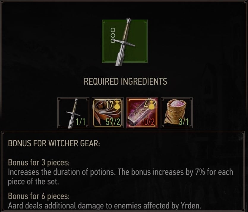 Grandmaster Forgotten Wolven Silver Sword Crafting Requirements