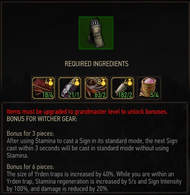 Griffin Gauntlets Crafting Requirements