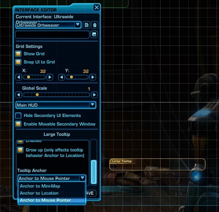 Tooltip position - Anchor to Mouse Pointer feature in SWTOR 7.2