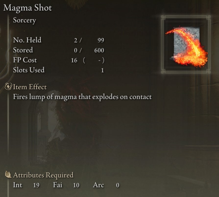Magma Shot - Stats