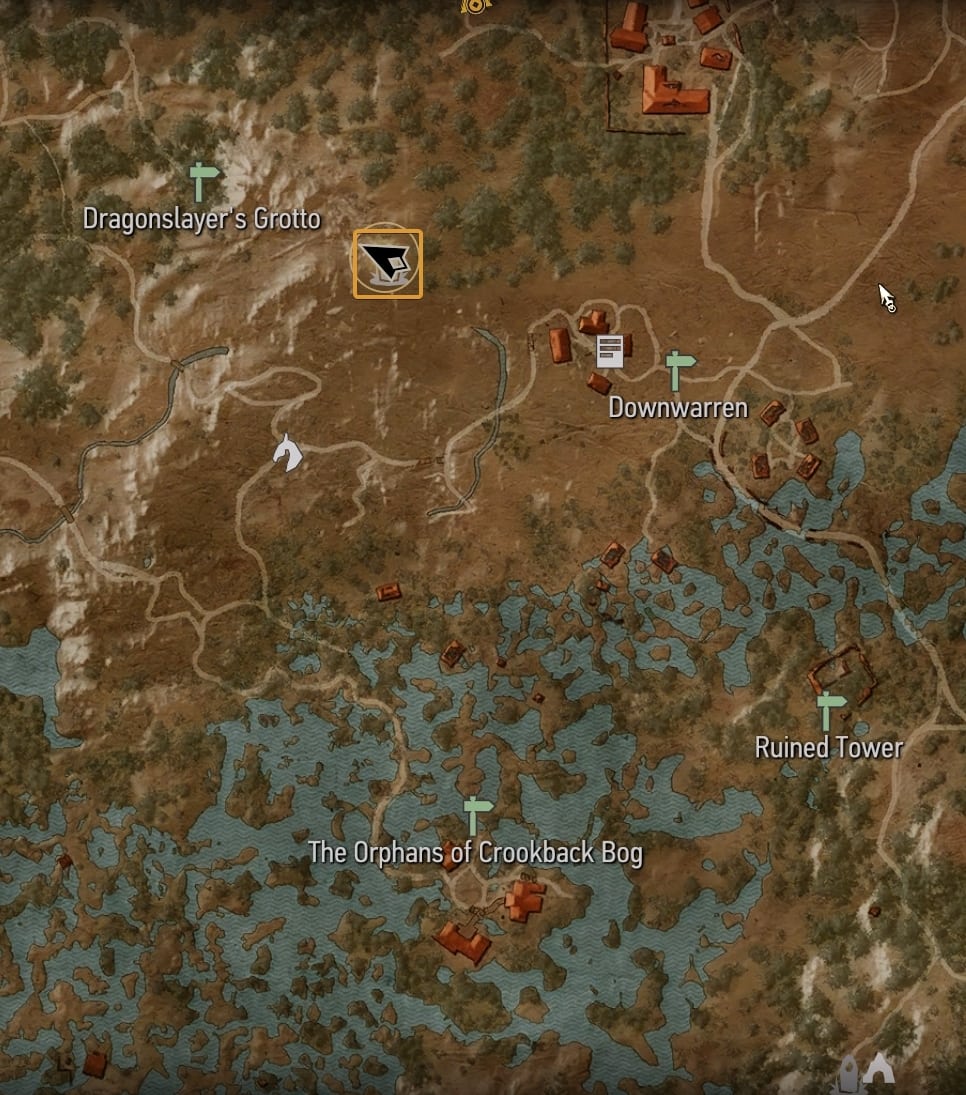 Place of Power Between Dragonjslayer's Grotto and Downwarren