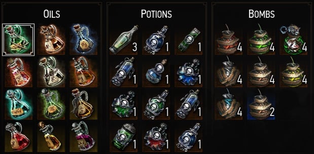 Witcher 3 Beginner Tips - Crafting Oils, Bombs and Potions