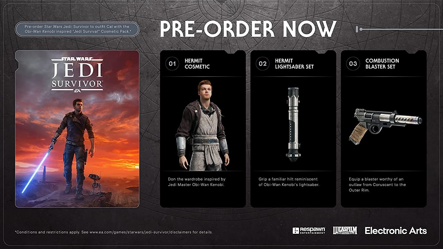 Star Wars Jedi Survivor Standard Edition pre-order bonuses