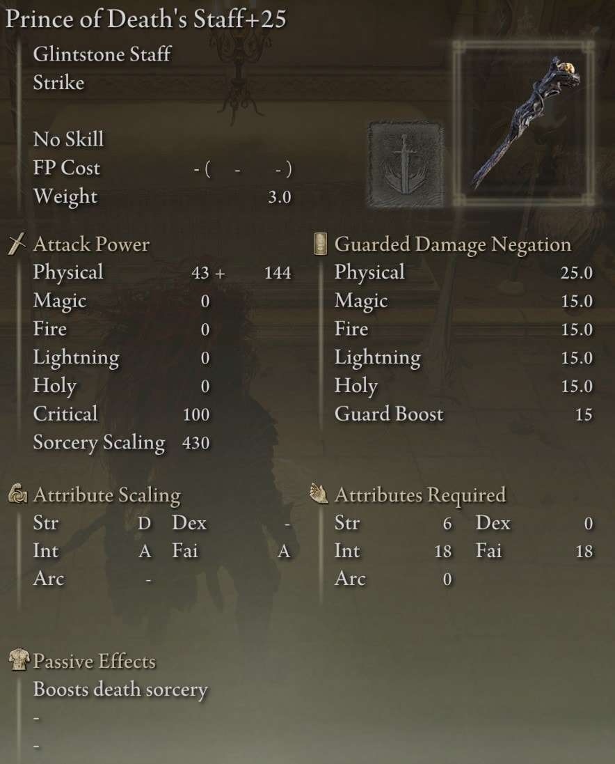 Prince of Death's Staff - Stats