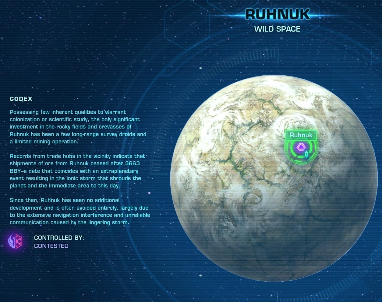 Ruhnuk on the Galaxy Map in SWTOR