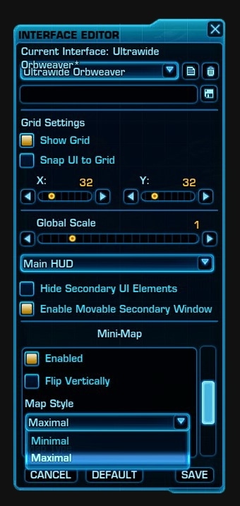 SWTOR 7.2 UI Settings - Minimap Style Options