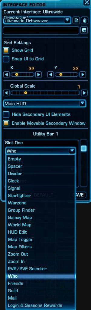SWTOR 7.2 Utility Bar 1 Slots Overview