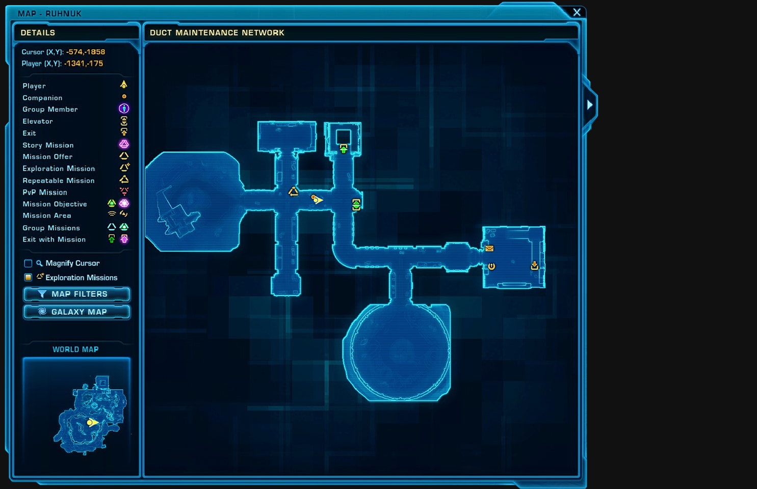 SWTOR 7.2 World Map Contracted Mode Overview