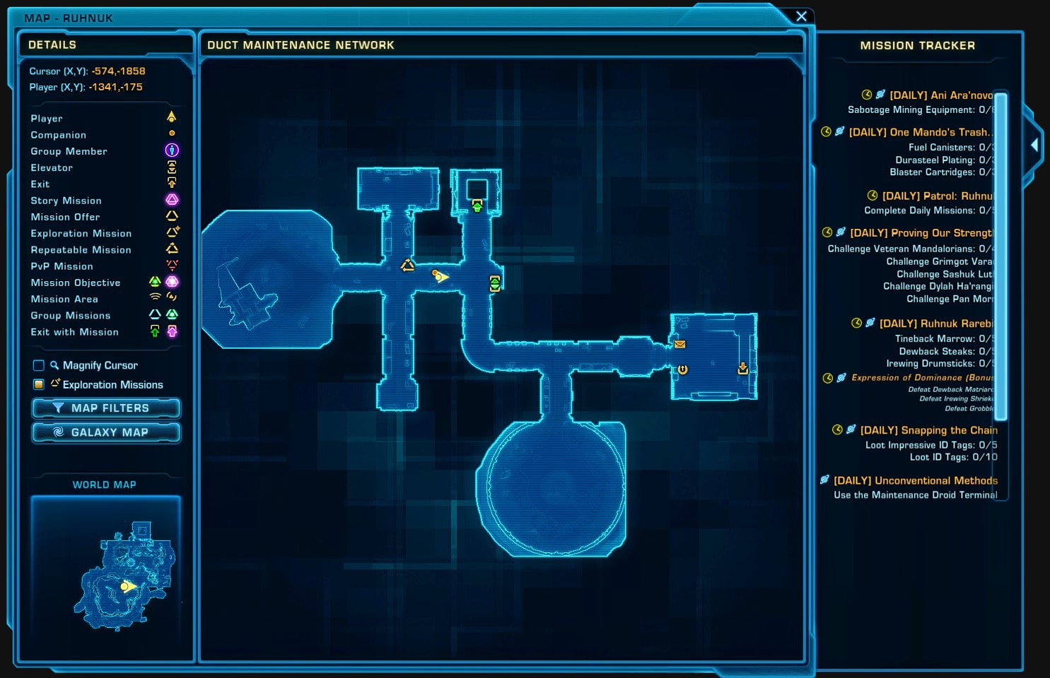 SWTOR 7.2 World Map Expanded Overview
