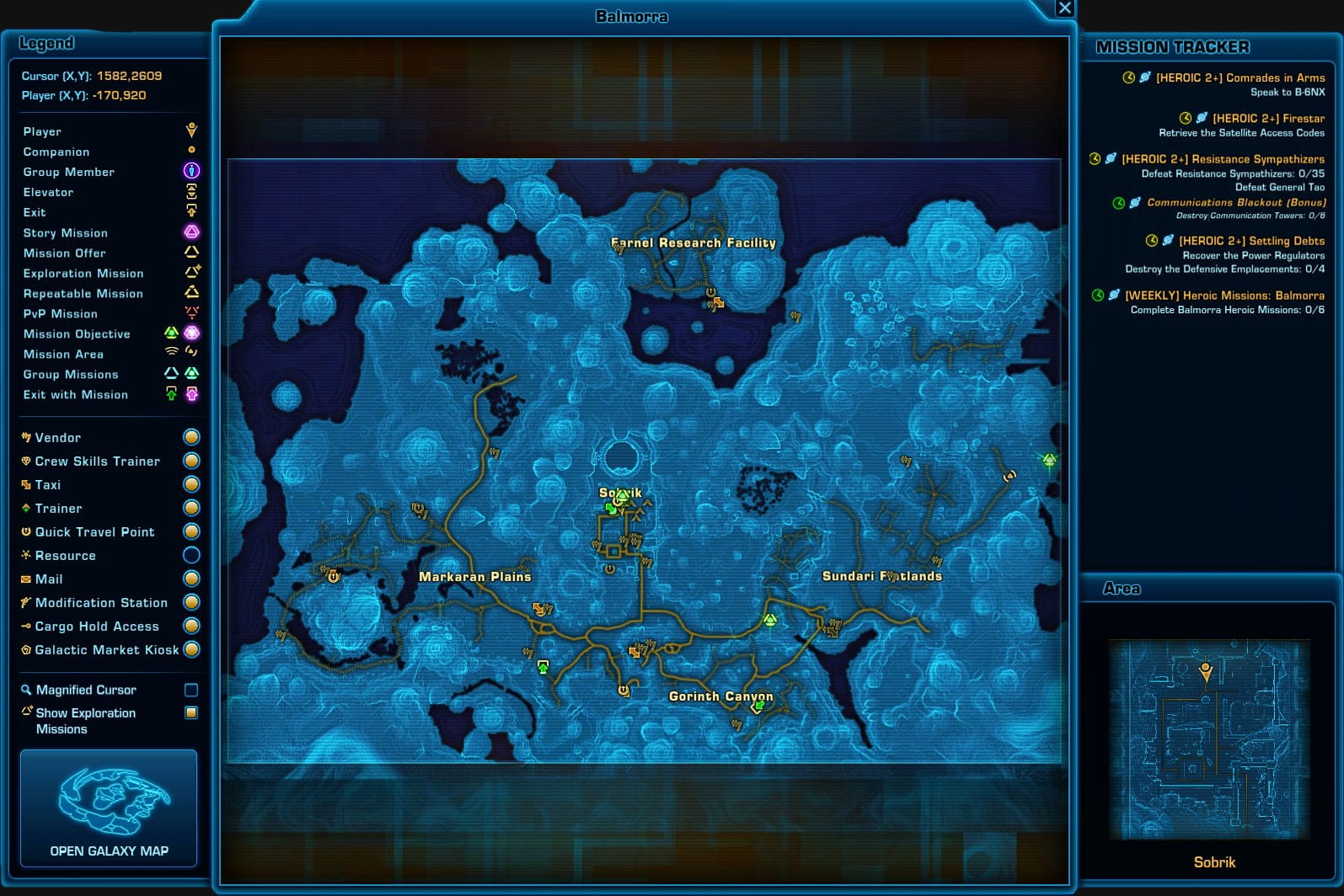 SWTOR Old Map - before 7.2