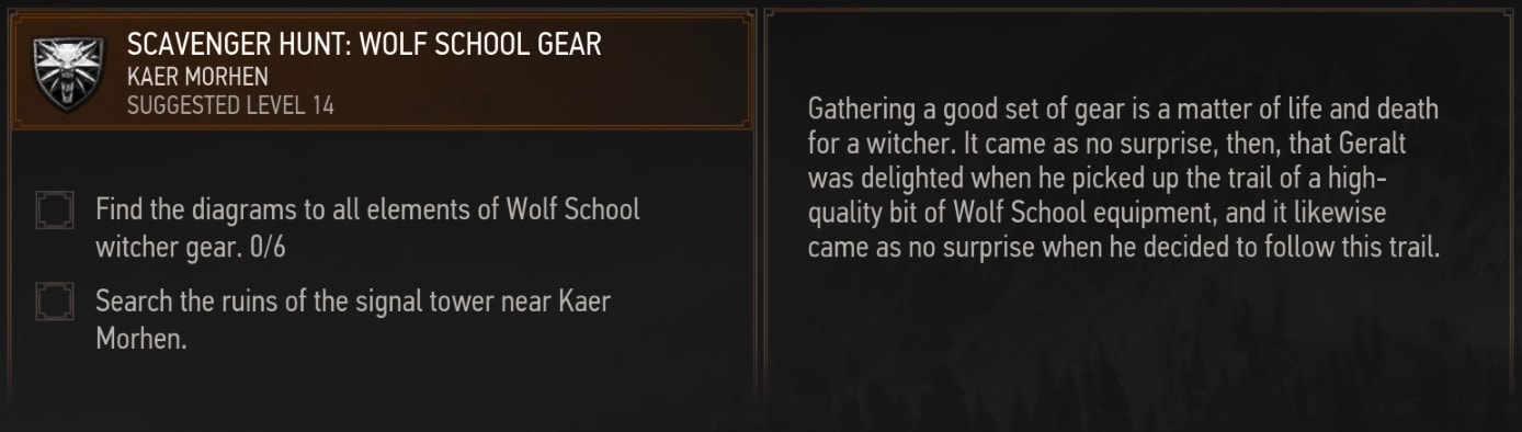 Scavenger Hunt Wolf School Gear qeust