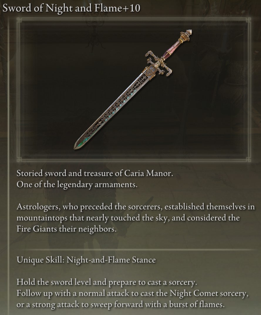 Sword of Night and Flame - Description