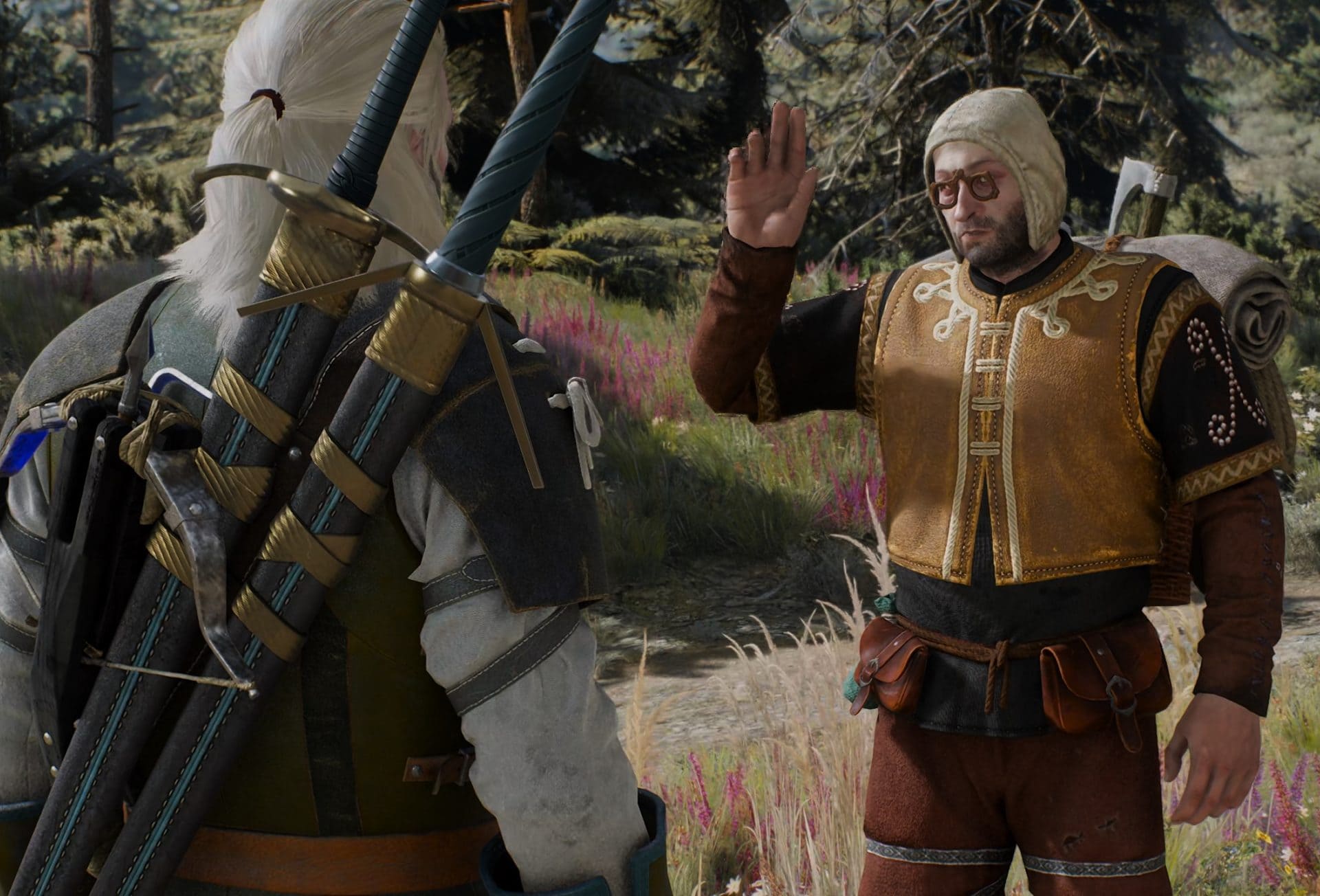 Traveling Merchant selling Skellige Fast Travel Points maps