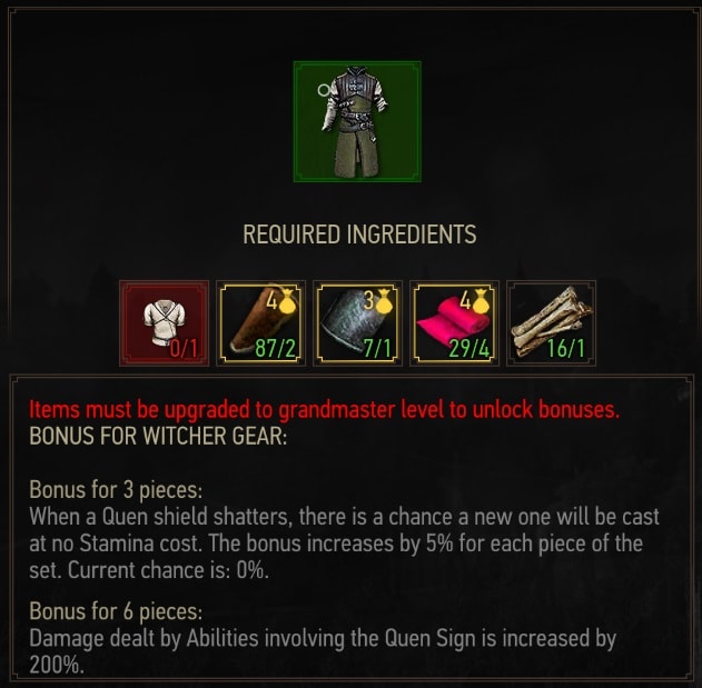 Ursine Chest Crafting Requirements
