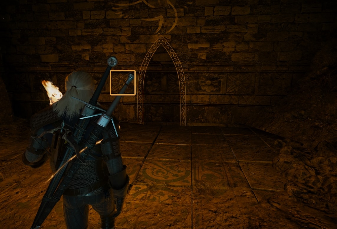 Use witcher senses and examine the Swallow symbol