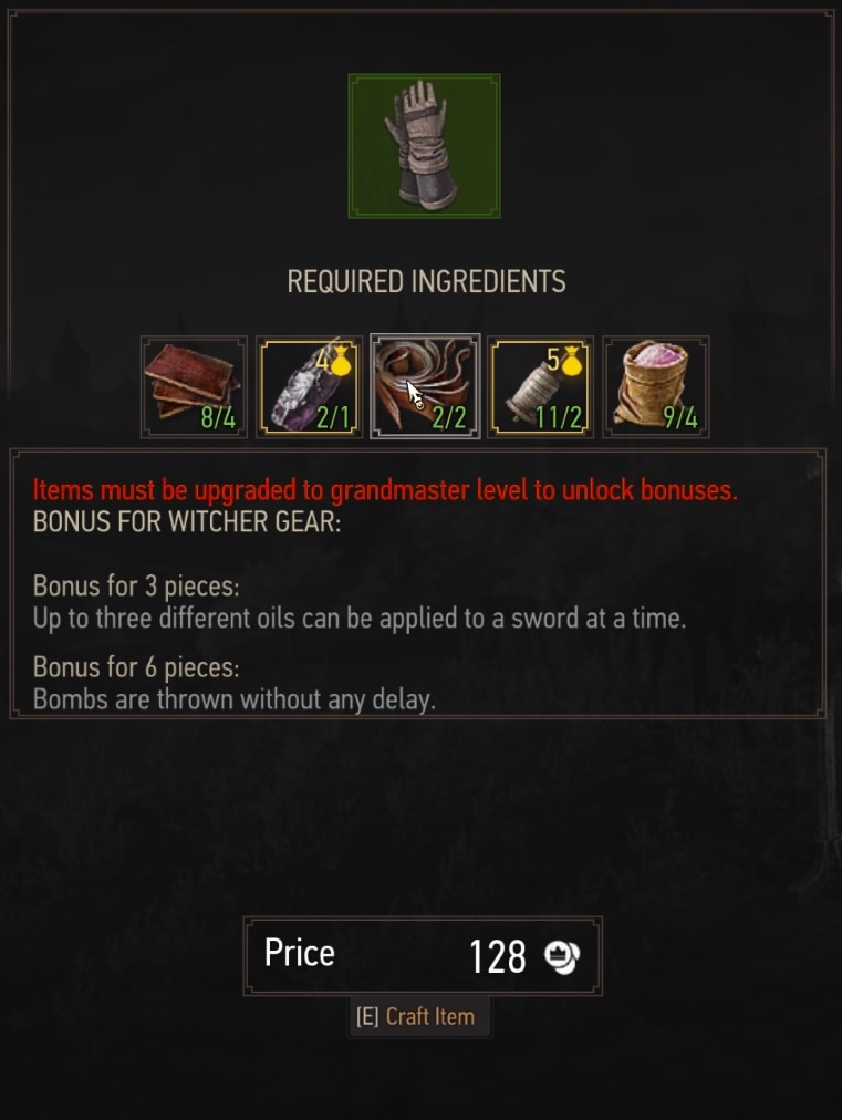 Wolven Gauntlets Crafting Requirements
