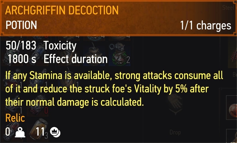 Archgriffin Decoction stats