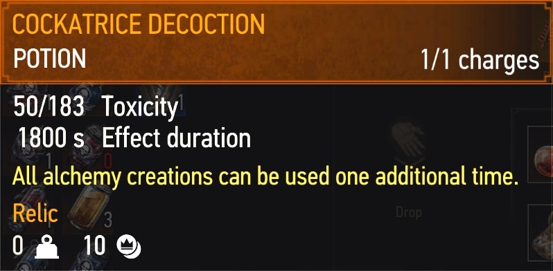 Cockatrice Decoction stats
