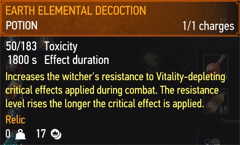Earth Elemental Decoction stats