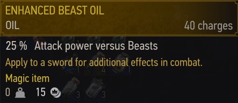 Enhanced Beast Oil stats